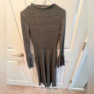 Who What Wear Charcoal Long Sleeve Dress